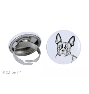 Terrier de Boston, Boston Terrier - bijoux pour femmes avec l'image d'un chien, produit fait à la main, possibilité d'ajouter sa propre photo, marque Art-Dog