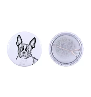 Boston Terrier przypinka z psem mała Art-Dog