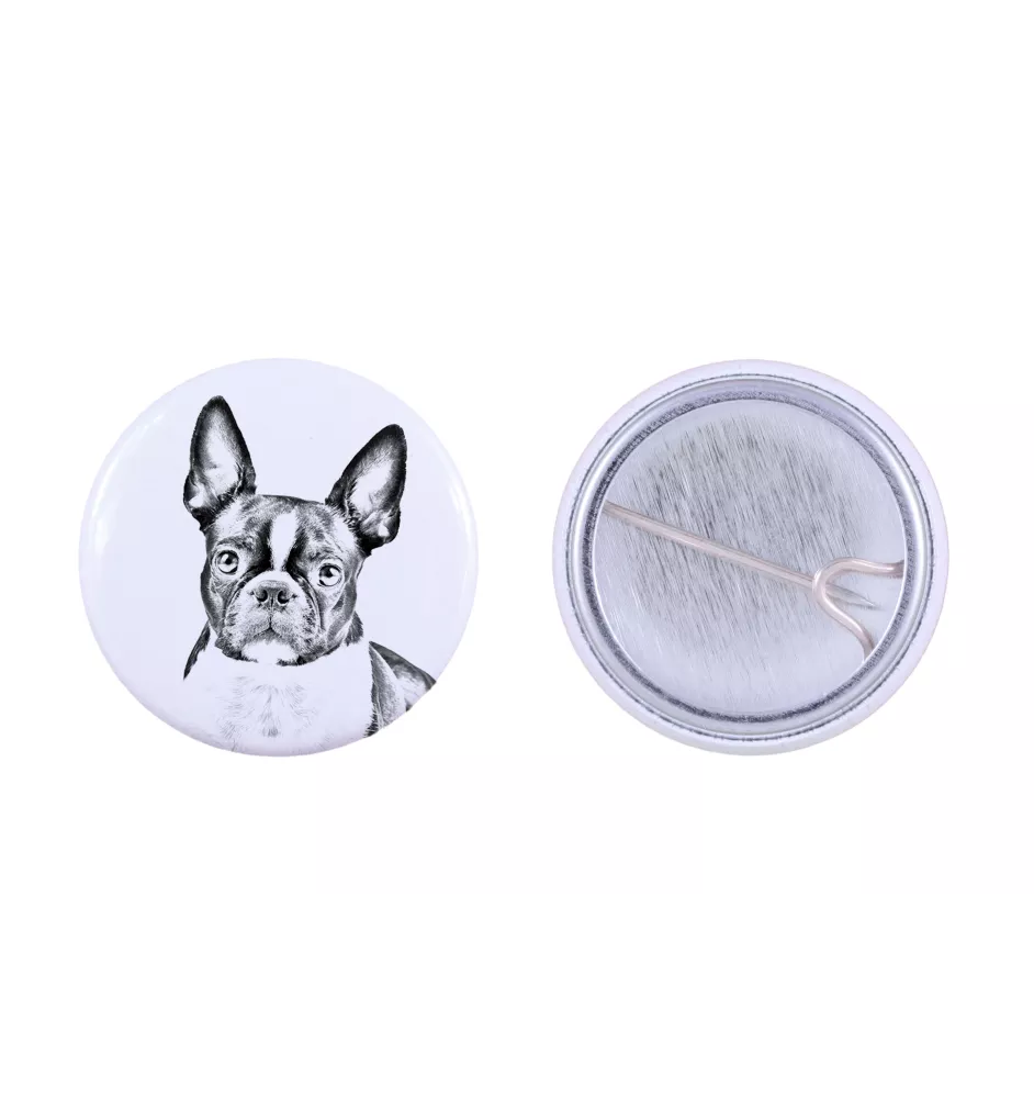 Boston Terrier przypinka z psem mała Art-Dog