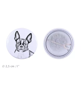 Boston Terrier, American Gentleman - pin with your dog, add your own photo, Art-Dog brand