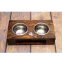 Border Terrier - Holzständer mit Näpfen für Hunde, Edelstahlnäpfe, Geschenk zur Adoption eines Hundes von der Marke Art-Dog