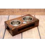 Border Terrier - Holzständer mit Näpfen für Hunde, Edelstahlnäpfe, Geschenk zur Adoption eines Hundes von der Marke Art-Dog