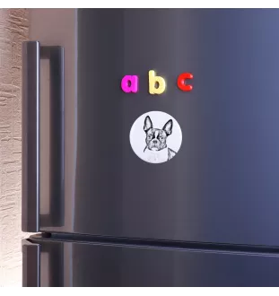 Terrier de Boston, Boston Terrier - aimant avec un œil de chien, exceptionnellement léger, aimant puissant, produit fabriqué à la main par la marque Art-Dog