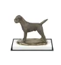 Border Terrier - statuette de chien, figurine sur un socle blanc, trophée pour exposition de chiens de la marque Art-Dog