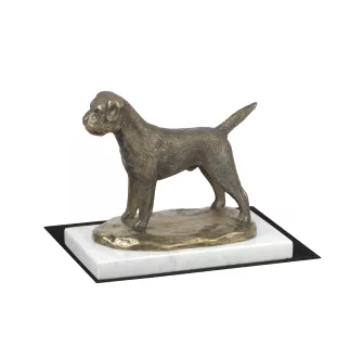 Border Terrier - dog figurine, statue on white marble, trophy for Art-Dog dog show exhibition
