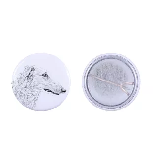 Barzoi, Levrier De Chasse Russe, Lévrier russe - badge avec votre chien, ajoutez votre propre photo, marque Art-Dog