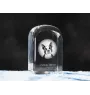 Terrier de Boston, Boston Terrier - un cube de cristal avec une photo, une photo de chien dans le cristal, un presse-papiers cubique de la marque Art-Dog