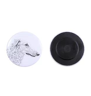 Barsoi, Russischer Jagdwindhund, Barzaia Magnet mit einem Hundepfotenabdruck, außergewöhnlich leicht, starker Magnet, handgefertigtes Produkt der Marke Art-Dog