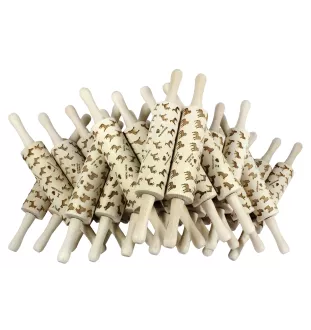Border Terrier - small rolling pin with a dog, patterned dough roller, gadget for ceramicists from the Art-Dog brand