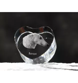 Chart rosyjski borzoj serce kryształowe z psem Art-Dog