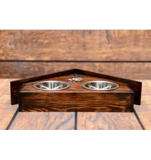 Chart rosyjski borzoj drewniany stojak na miski w ksztalcie budy Art-Dog