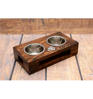 Chart rosyjski borzoj drewniany stojak na miski Art-Dog