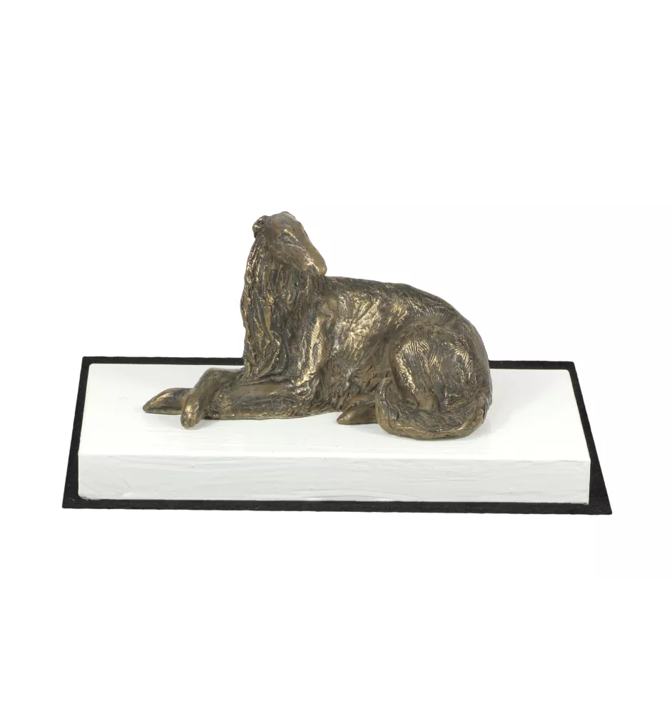 Barzoi, Levrier De Chasse Russe, Lévrier russe I - statuette de chien, figurine sur un socle blanc, trophée pour exposition de chiens de la marque Art-Dog