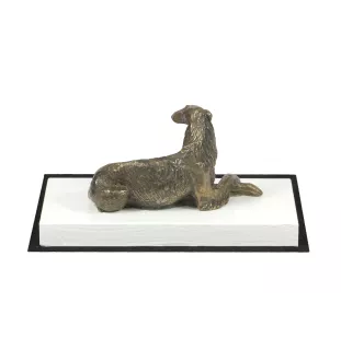 Borzoi, Russian Hunting Sighthound, Russian Wolfhound I - dog figurine, figure on a white base, trophy for Art-Dog dog show exhibition