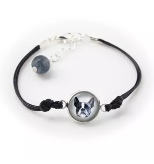 Boston Terrier, American Gentleman - a set of jewelry in a box, necklace, earrings, bracelet, products from the Art-Dog brand