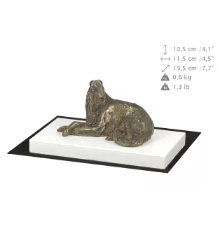 Barzoi, Levrier De Chasse Russe, Lévrier russe I - statuette de chien, figurine sur un socle blanc, trophée pour exposition de chiens de la marque Art-Dog
