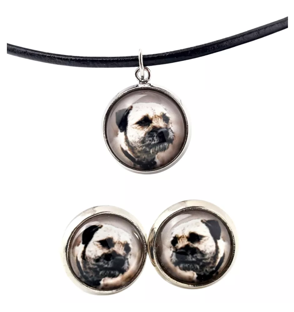 Border Terrier - boîte à bijoux avec votre photo, ensemble collier et boucles d'oreilles, produits personnalisés de la marque Art-Dog