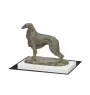 Barsoi, Russischer Jagdwindhund, Barzaia IV - Hundestatue, Figur auf weißem Sockel, Trophäe für die Art-Dog-Hundeaustellung.