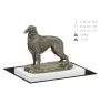 Barsoi, Russischer Jagdwindhund, Barzaia IV - Hundestatue, Figur auf weißem Sockel, Trophäe für die Art-Dog-Hundeaustellung.