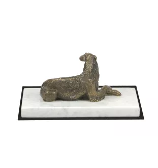 Barzoi, Levrier De Chasse Russe, Lévrier russe I - une statuette de chien, une figurine en marbre blanc, un trophée pour l'exposition de chiens de la marque Art-Dog