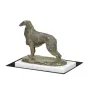 Borzoi, Russian Hunting Sighthound, Russian Wolfhound IV - dog figurine, statue on white marble, trophy for Art-Dog dog show exhibition