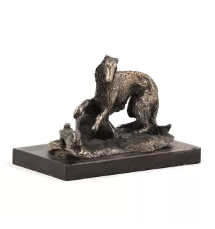 Chart rosyjski borzoj statuetka na piaskowym kamieniu Art-Dog