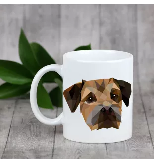 Border Terrier - Becher mit einem Bild und dem Schriftzug geometrischer Hund Art-Dog