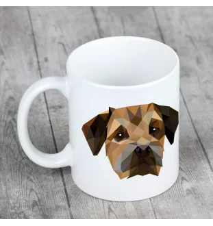 Border Terrier - Becher mit einem Bild und dem Schriftzug geometrischer Hund Art-Dog