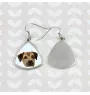 Border Terrier - earrings with a picture and the inscription geometric dog Art-Dog