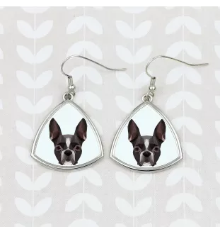 Boston Terrier kolczyk geometryczny Art-Dog