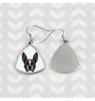 Boston Terrier kolczyk geometryczny Art-Dog