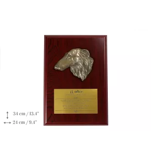 Barsoi, Russischer Jagdwindhund, Barzaia - Flachrelief eines Hundes, kleiner Dekor, realistische Plakette mit Hund von der Marke Art-Dog