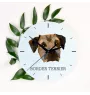 Border Terrier - geometric wall clock with a picture and the brand name Art-Dog