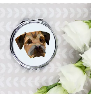 Border Terrier - mirror with a geometric design and the brand name Art-Dog