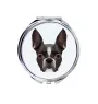 Terrier de Boston, Boston Terrier - miroir avec une image et un motif géométrique de la marque Art-Dog