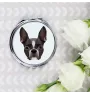 Boston Terrier - Spiegel mit Foto und geometrischem Aufdruck der Marke Art-Dog