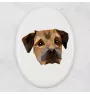 Border Terrier - a plate with a geometric design and the brand name Art-Dog