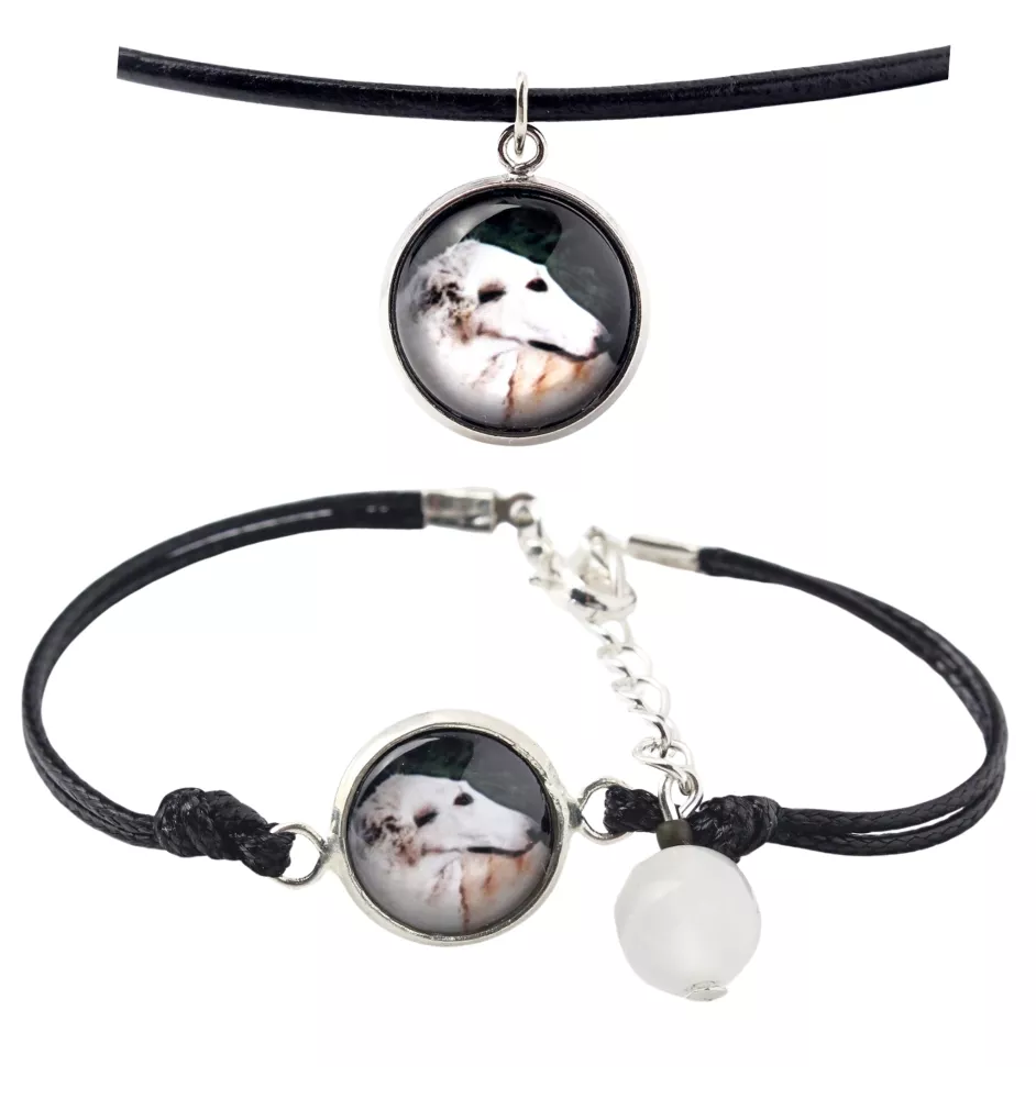 Barzoi, Levrier De Chasse Russe, Lévrier russe - ensemble de bijoux avec votre photo, ensemble fait à la main, bracelet et collier de la marque Art.-Dog