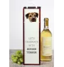 Border Terrier - geometrische Box mit einem Bild und Schriftzug für Wein der Marke Art-Dog