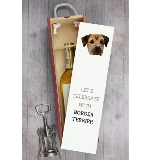 Border Terrier - geometric box with a picture and inscription for wine by Art-Dog