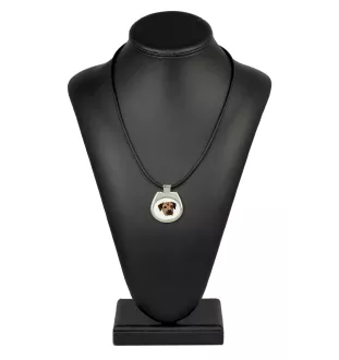 Border Terrier - collier avec une photo et un motif géométrique de la marque Art-Dog