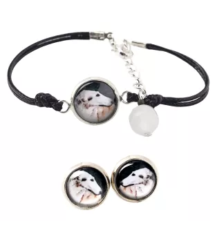 Chart rosyjski borzoj bransoletka i kolczyki ze zdjęciem Art-Dog