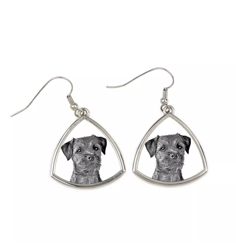 Border Terrier - boucles d'oreilles avec chien, boucles d'oreilles pendantes avec photo, bijoux personnalisés avec impression de la marque Art-Dog