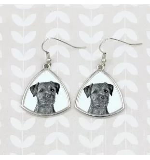 Border Terrier - boucles d'oreilles avec chien, boucles d'oreilles pendantes avec photo, bijoux personnalisés avec impression de la marque Art-Dog