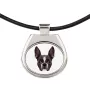 Boston Terrier, American Gentleman - necklace with a geometric design and the inscription "Art-Dog"