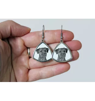 Border Terrier - boucles d'oreilles avec chien, boucles d'oreilles pendantes avec photo, bijoux personnalisés avec impression de la marque Art-Dog