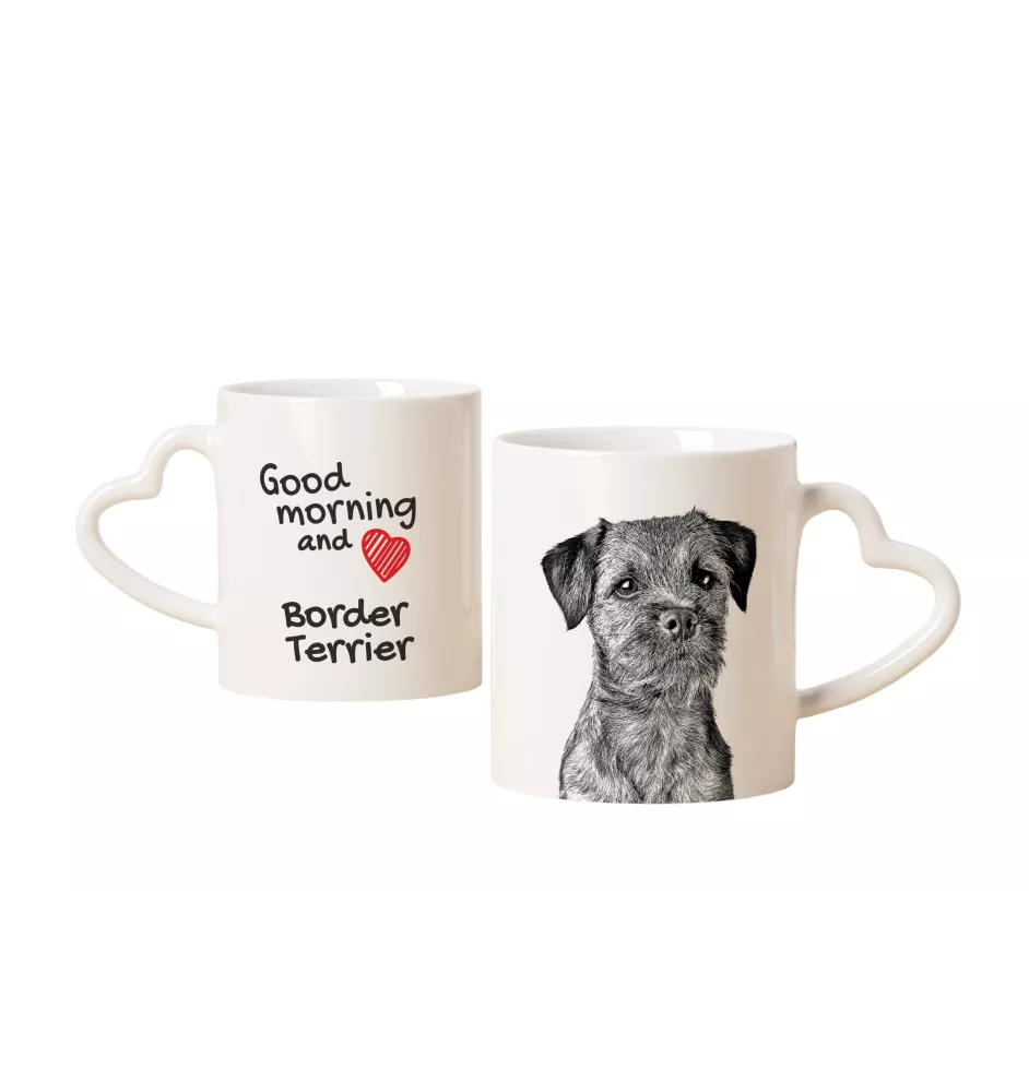 Border Terrier - cup with a dog, adorable cup with a heart-shaped handle, universal gift from the Art-Dog brand