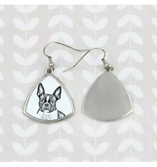 Boston Terrier, American Gentleman - dog earrings, hanging earrings with a picture, personalized jewelry with Art-Dog brand print