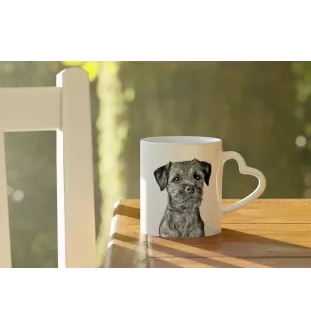 Border Terrier - cup with a dog, adorable cup with a heart-shaped handle, universal gift from the Art-Dog brand