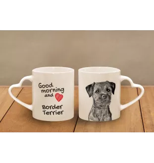 Border Terrier - Tasse mit Hund, entzückende Tasse mit herzförmigem Henkel, universelles Geschenk der Marke Art-Dog